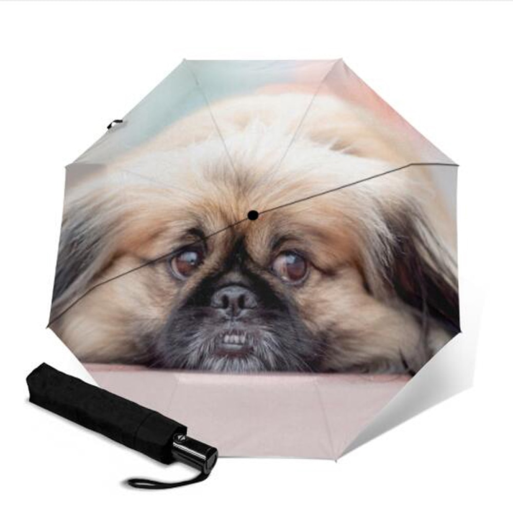 Puppy Dog Folding Automatic Umbrella Sun Girl Parasol Three-fold Umbrella Durable Sun Umbrellas Outdoor Paraguas Parapluie