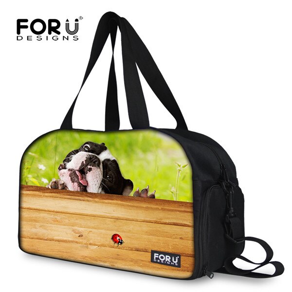 Carino Donne Della Borsa Dei Bagagli di Animale Domestico del Cane Del Gatto di Stampa Delle Donne Carry Sulla Borsa Da Viaggio Portatile di Grande Capacità Borsone Tote Weekend Durante La Notte borsa: CA4981T