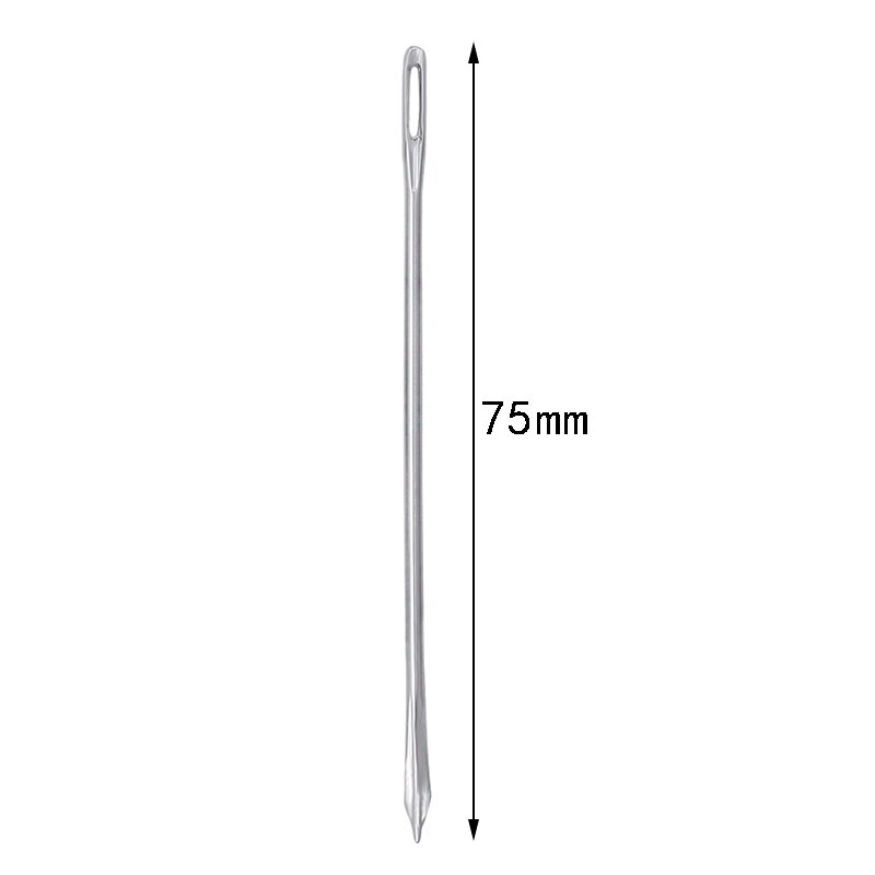 LMDZ 20pcs 7.5cm Handmade Leather Stitching Sewing Needle Stainless Steel Needle Sofa Needle Leather DIY Craft Tools With Bottle