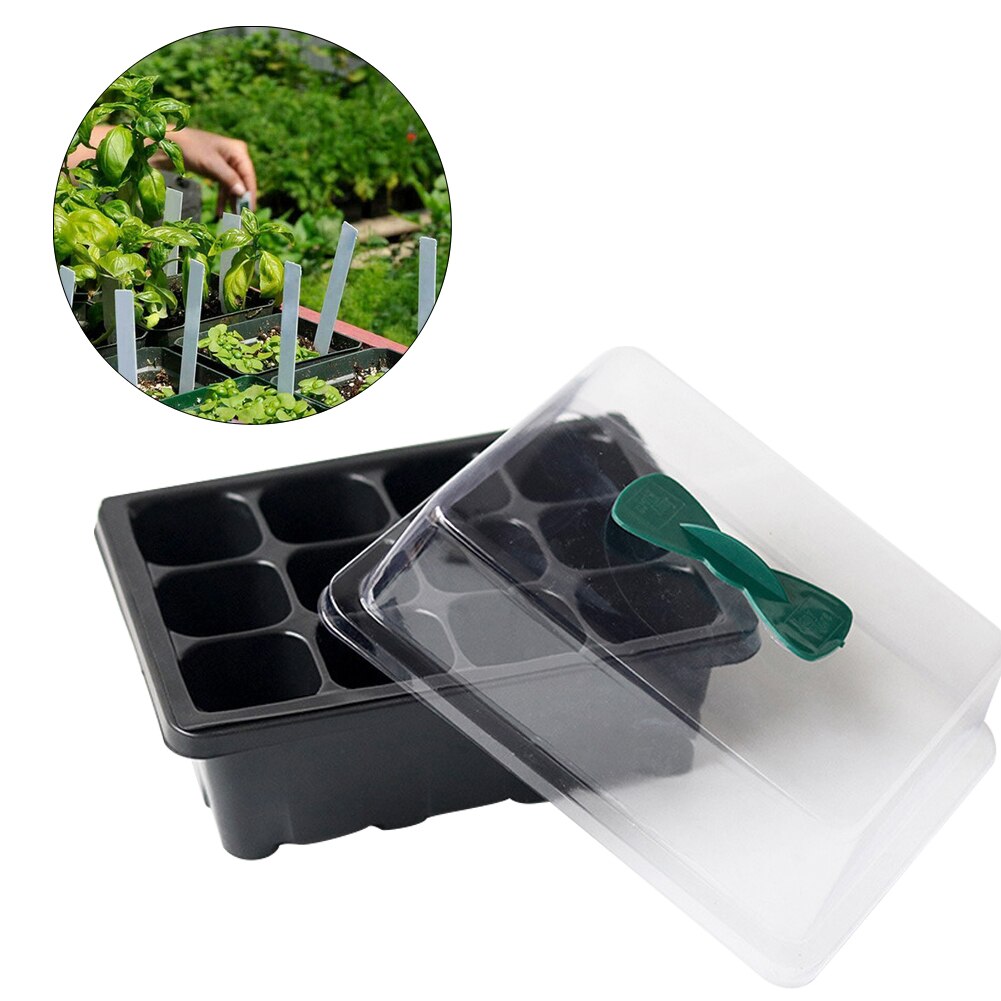 12 agujero vivero ollas semilla para plantar set de bandejas de caja para germinación bandeja semillero jardín protector de cultivo suministros de jardinería . Exclusivo.