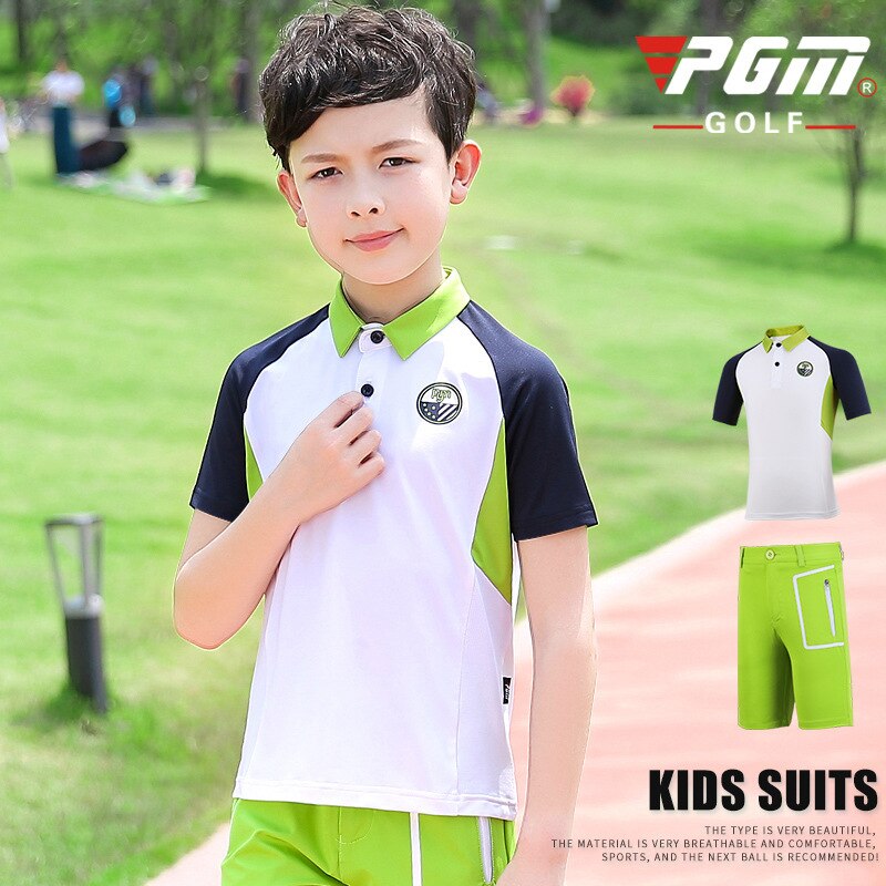 Pgm adolescent garçons vêtements costumes été enfants à manches courtes t-shirt haut Stretch Shorts sport vêtements de golf D0784