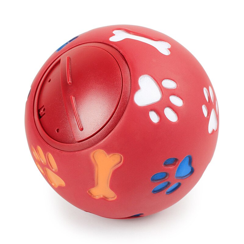 Dog Toy Rubber Ball Chew Dispenser Leakage Food Play Ball Interactive Pet Dental Teething Training Toy Blue Red Diameter 7.5cm: Red / diameter 11cm