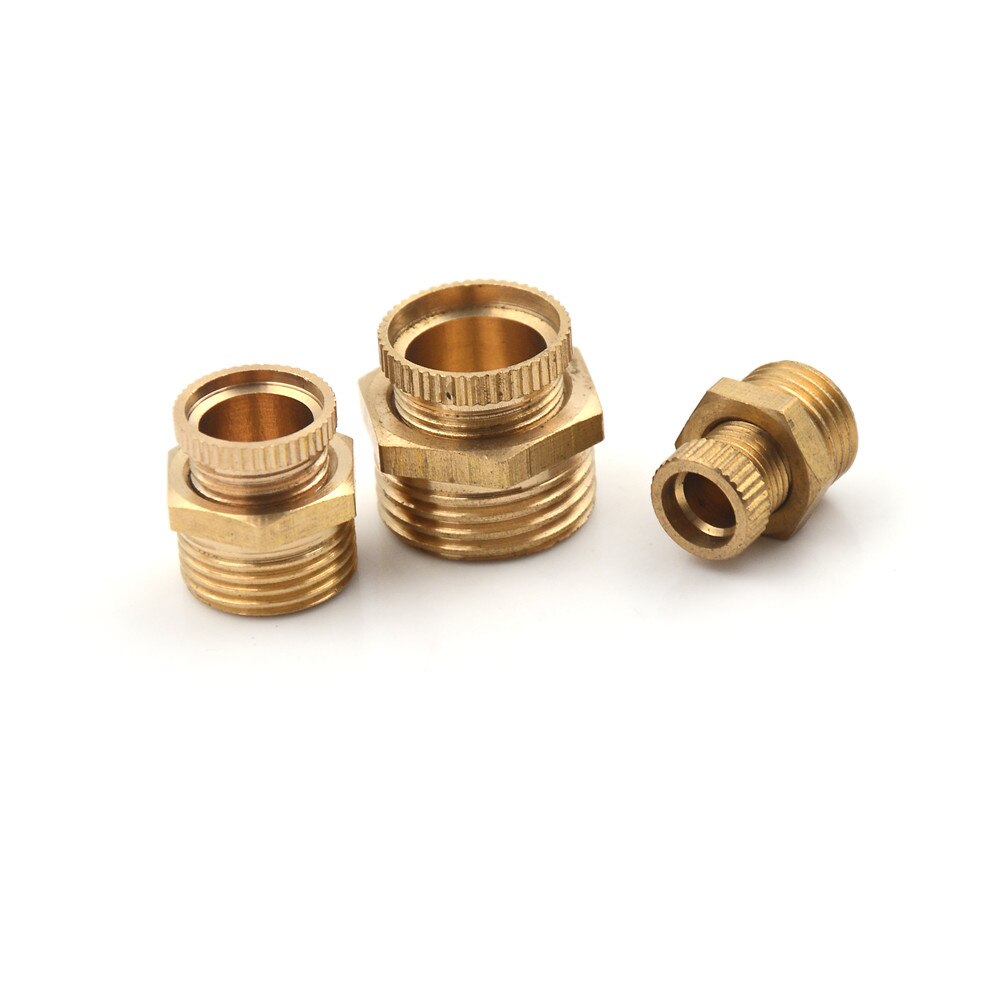 One Piece Air Compressor Male Threaded Water Drain Valve Brass Tone PT 1/2 Inch 3/8 Inch 1/4 Inch