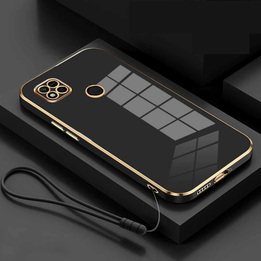 Coque de luxe en Silicone souple et antichoc pour Redmi 9C, étui de protection pour Redmi 10A, 9C, NFC, 9 Activ, Poco C31: ABS / Black