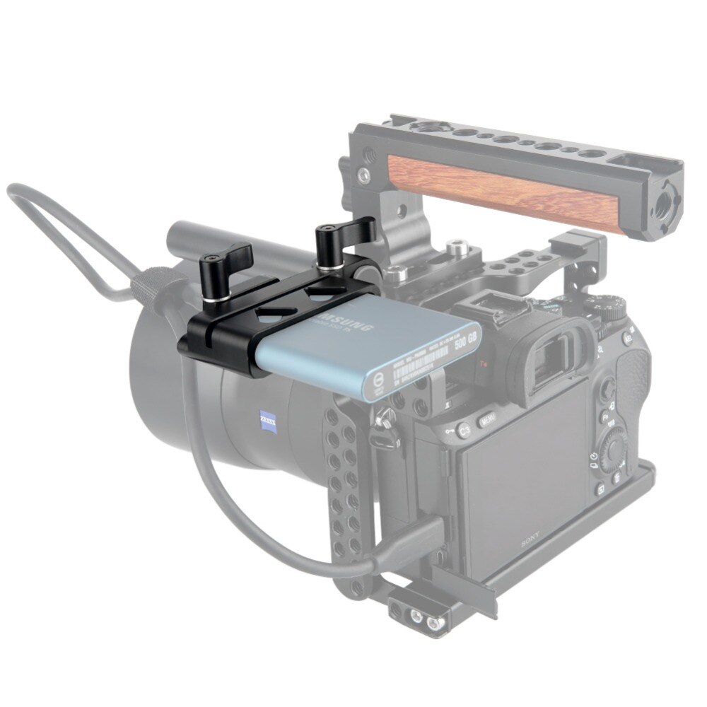 Niceyrig montering til samsung  t5 ssd dslr kamera bur rig  t5 ssd holder til bmpcc 4k blackmagic biograf kamera 4k kamera rig legering