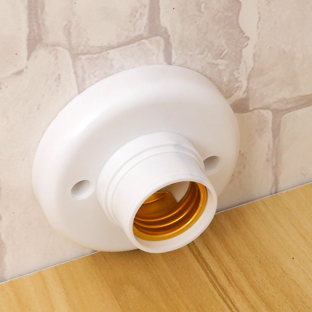 ES E27 Edison Screw Cap Socket White Ceiling Light Lamp Bulb Fixing Base Stand Lighting Accessories 1pcs