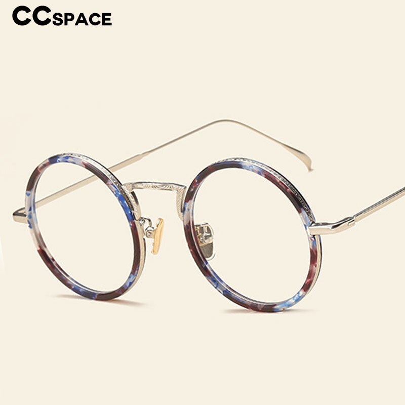 49248 Retro Round Plastic Titanium Glasses Frames Ultralight Men Women Optical Computer Glasses