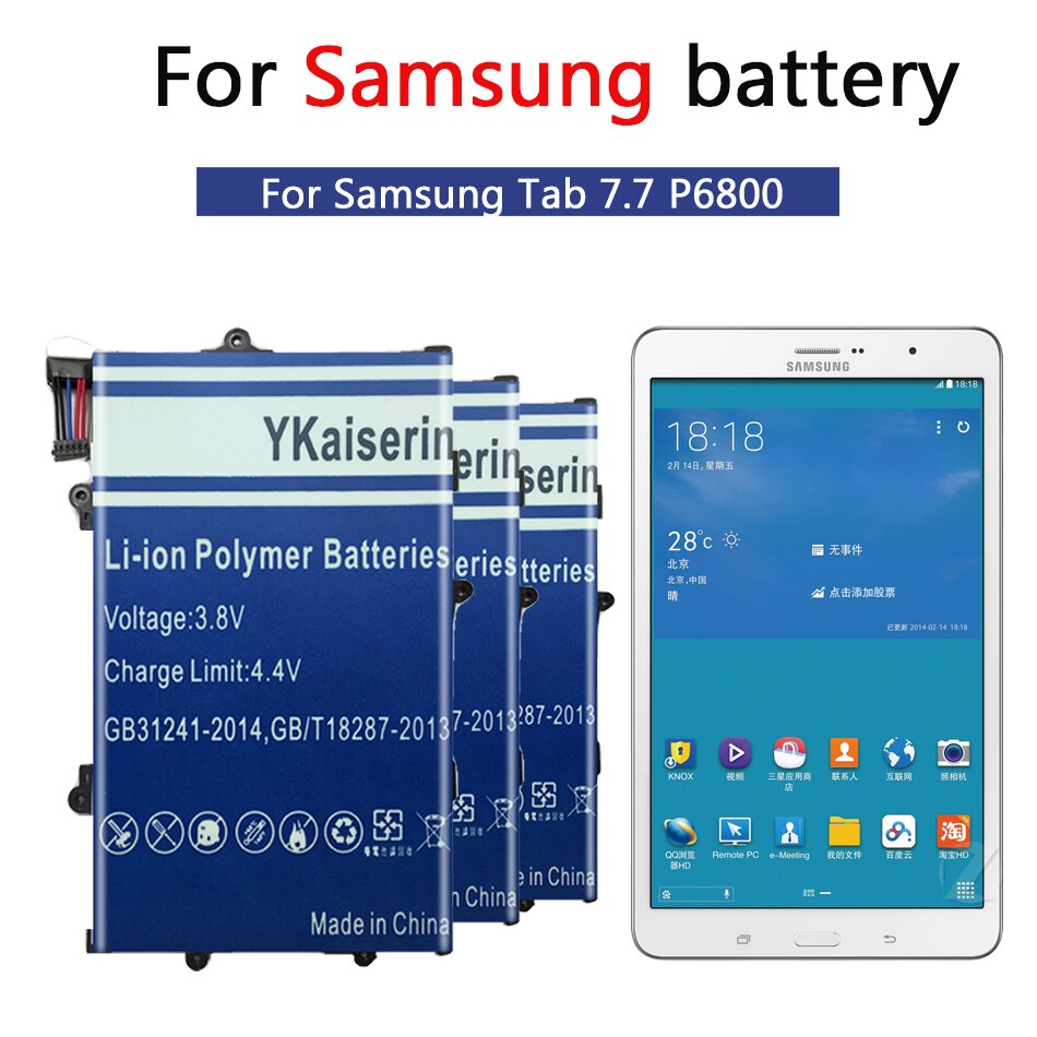 Tablette Batterie SP397281A Für Samsung Galaxis Tab 7,7 I815 P6800 P6810 Echtem Ersatz Batterien 7300mAh + Werkzeuge Spur Code