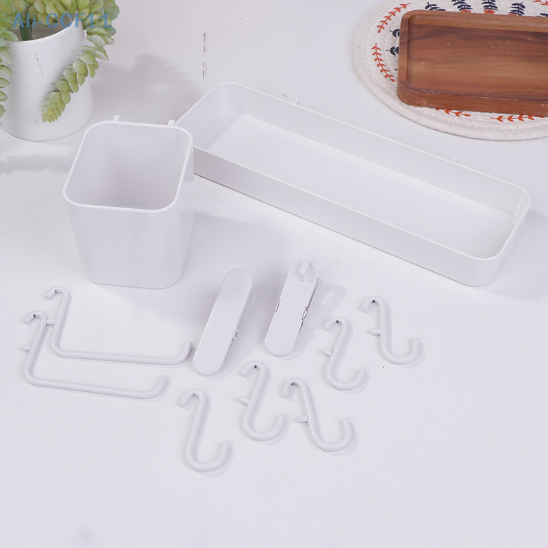 Accesorios de pared para tablero perforado, organizador de pared, pantalla de montaje, Kit de tablero perforado artesanal, Panel de almacenamiento de herramientas, estante para baño y cocina