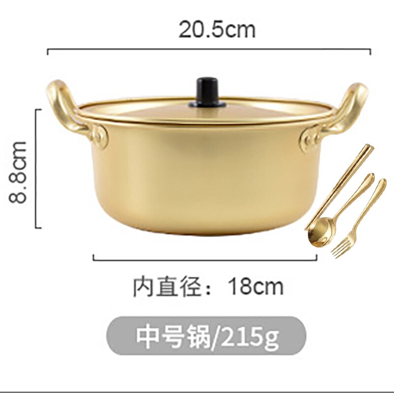 Casseroles à nouilles de Style coréen, pour la restauration rapide, Ramen doré, petite casserole, œufs, lait, ustensiles en aluminium pour la cuisine: 18cm (3PCS)