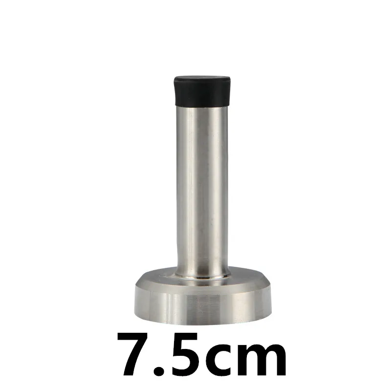 Rubber Wall Mounted Door Stopper Stainless Steel Door Stops Holder Catch Floor Fitting With Screws Bedroom Home Hardware: WHITE