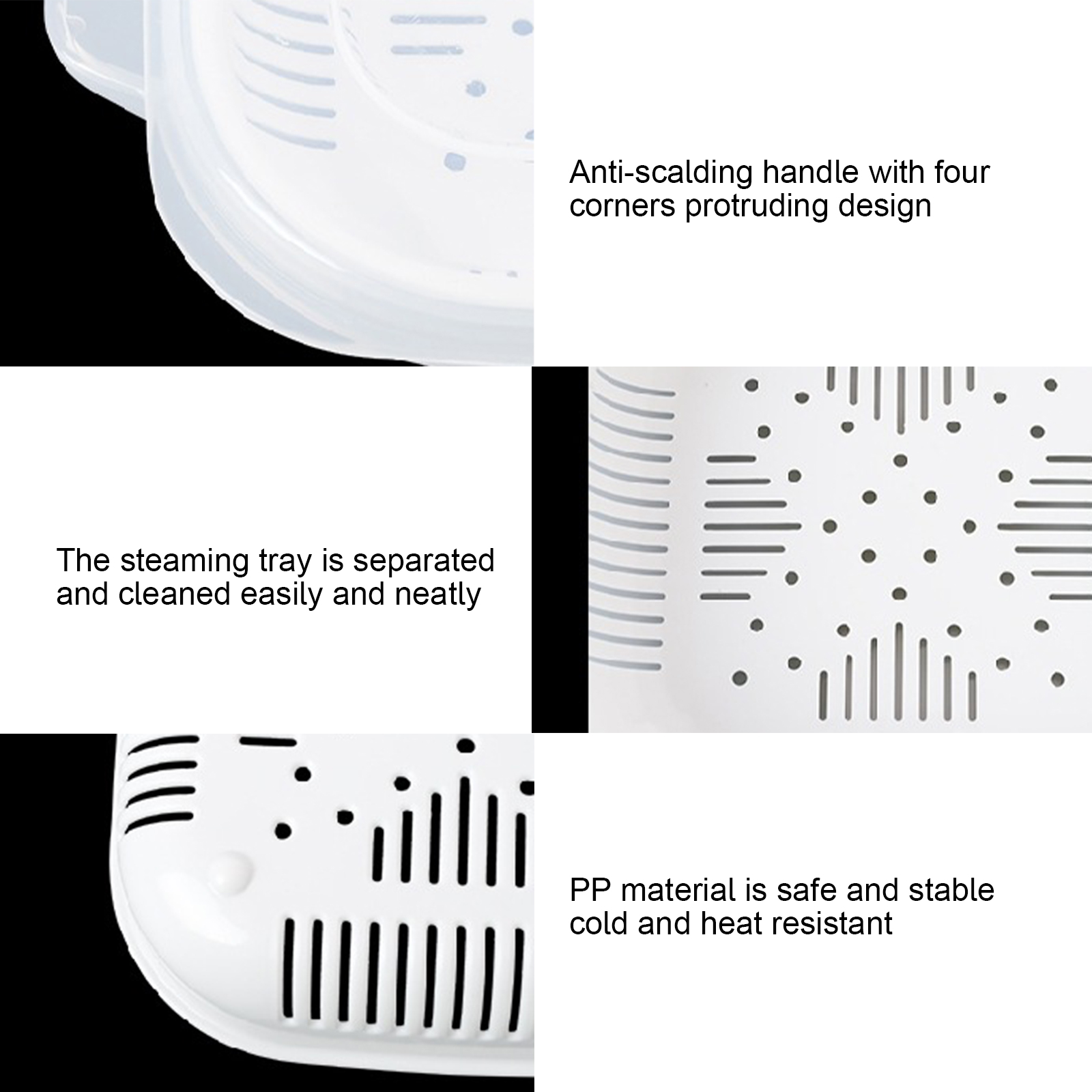 Microwave Oven Rice Cooker Multifunctional Steamer Soup Cooking Bento Lunch Box Food Grade PP Kitche Steaming Utensil