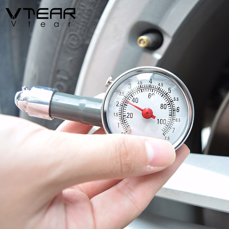 Vtear universal car tire air pressure gauge auto metal tester high precision manometer accessories trunk diagnostic car-styling