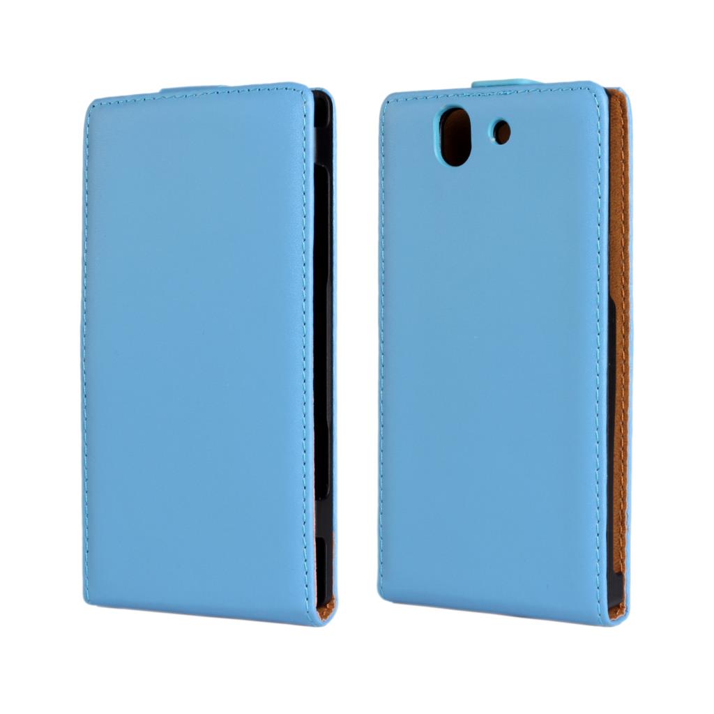 Clamshell telefon cover læder taske til sony xperia z  c6602 c6603 magnetisk adsorptionsspænde hylster flip coevr cover