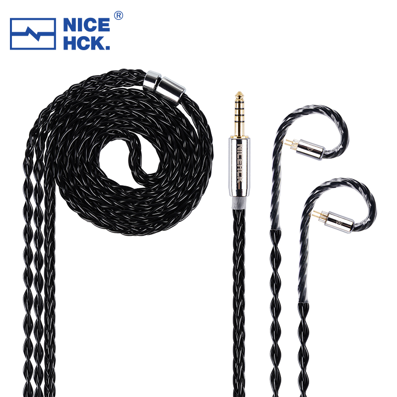 NICEHCK BlackCat Ultra 8 Strands Zinc Copper Alloy Oil Soaked Replace Cable 3.5/2.5/4.4mm MMCX/2Pin for T2plus Heart Mirror IEM