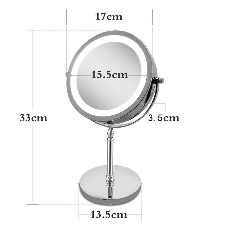 Magic Cosmetic Mirror 7 Inch 10x Magnification Dual Sided LED Makeup Mirror 360 Degree Rotating Makeup Mirror