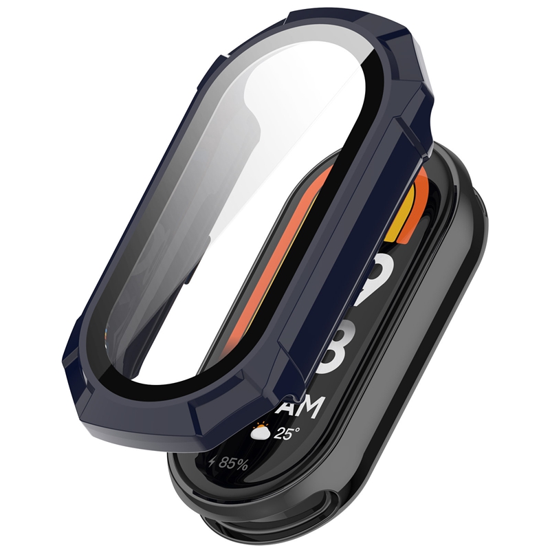 Protective PC Case Glass For Xiaomi Mi Band 9 Smartwatch Screen Protector Frame Bumper for Xiaomi Mi Band 8 7 6 Mi Band9 Cover: XXL / Brown