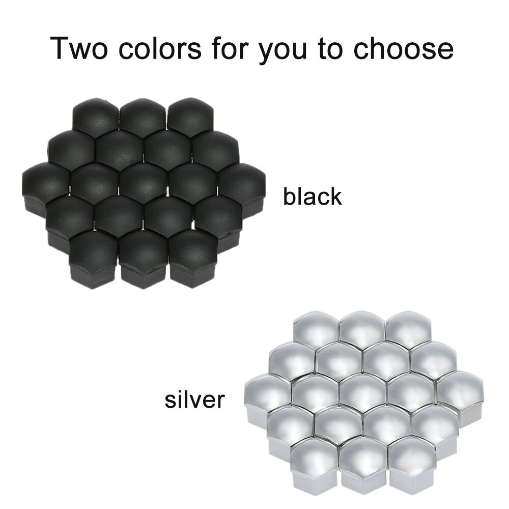KKmoon Set van 20 stks Universele 17mm Plastic Auto Wielmoer Covers Bolt Caps