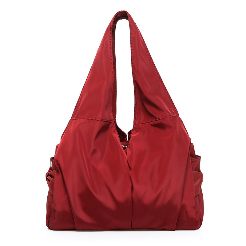 Style Woman's Bag, Single-shoulder, Hand-held Messenger Bag, Waterproof Nylon Bag, High-capacity: Burgundy