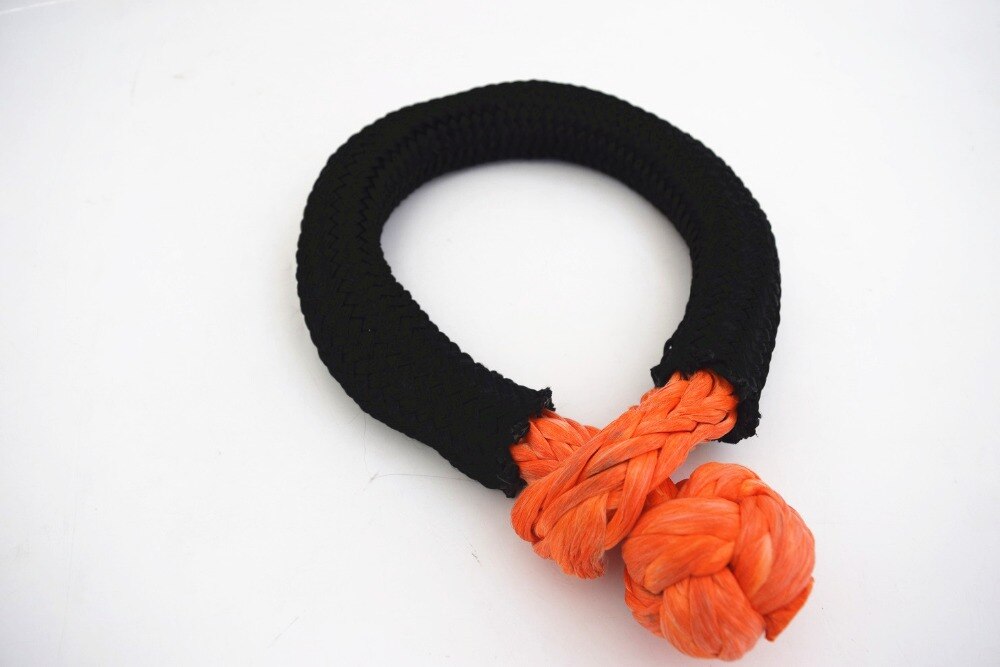 Grilletes suaves grandes Orange14mm * 150mm, grillete de cabrestante UHMWPE para velero, grillete de cuerda sintética