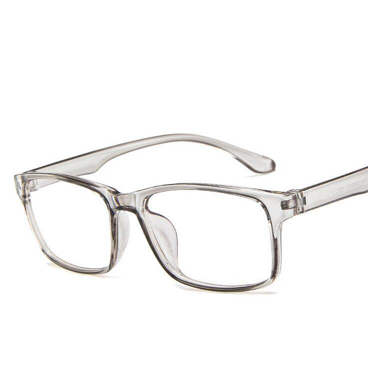 Small Square Frame Eyeglasses For Unisex Transparent Jelly Color Optical Glasses Women Men Transparent Gray/Pink /Blue: Transparent Gray