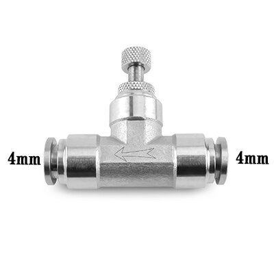 SA pneumatic connector 304 stainless steel metal air connector hose 4/6/8/10/12mm flow adjustment throttle valve quick connector: SA-4