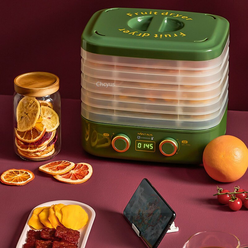 5-layer intelligent fruit dryer fruit dryer household small automatic meat fruit flower tea dehydration pet snack dryer: green / US