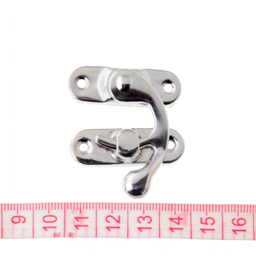 5 sets metalen haaksloten, doossloten, portemonneesloten, zilverkleurige kleur