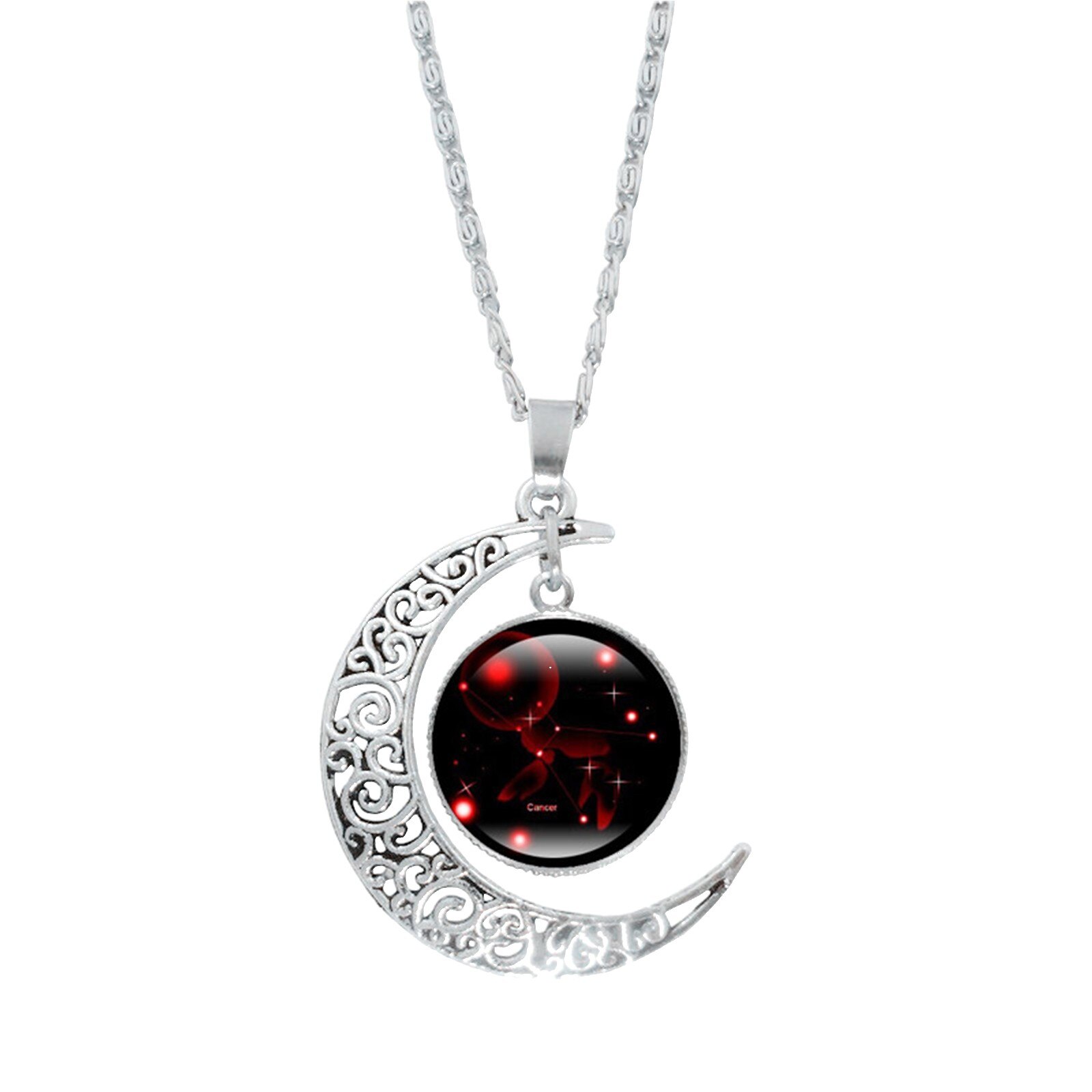 12 costellazione luna collana catena donna strass di lusso girocollo gioielli moda ciondolo regali signore eleganti: G