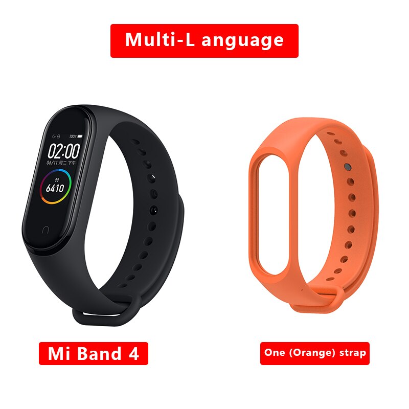 Xiaomi MiBand4 Fitness Tracker 0.95Color AMOLED 5.0 Smart Bracelet Monitor 50m Waterproof 135mAh up to 20Days Activity Tracker: Orange