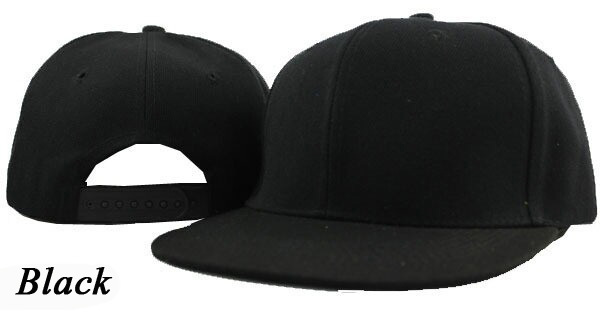 Mode Unisex Pure Kleur Platte Rand Dans Hoed Hiphop Hoeden hiphop Cap Blanco Baseball Caps Mannen Vrouwen Snapbacks Verstelbare: Black