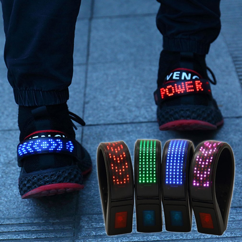Pinzas para zapatos con pantalla mágica Led, Clips para zapatos brillantes, luces de Clip para correr de noche al aire libre, carga Usb, novedad