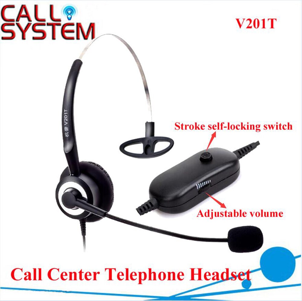 Telefoon headset voor Professionele anti-geluid Call Center met RJ09 Plug met Volumeregeling en mute functie