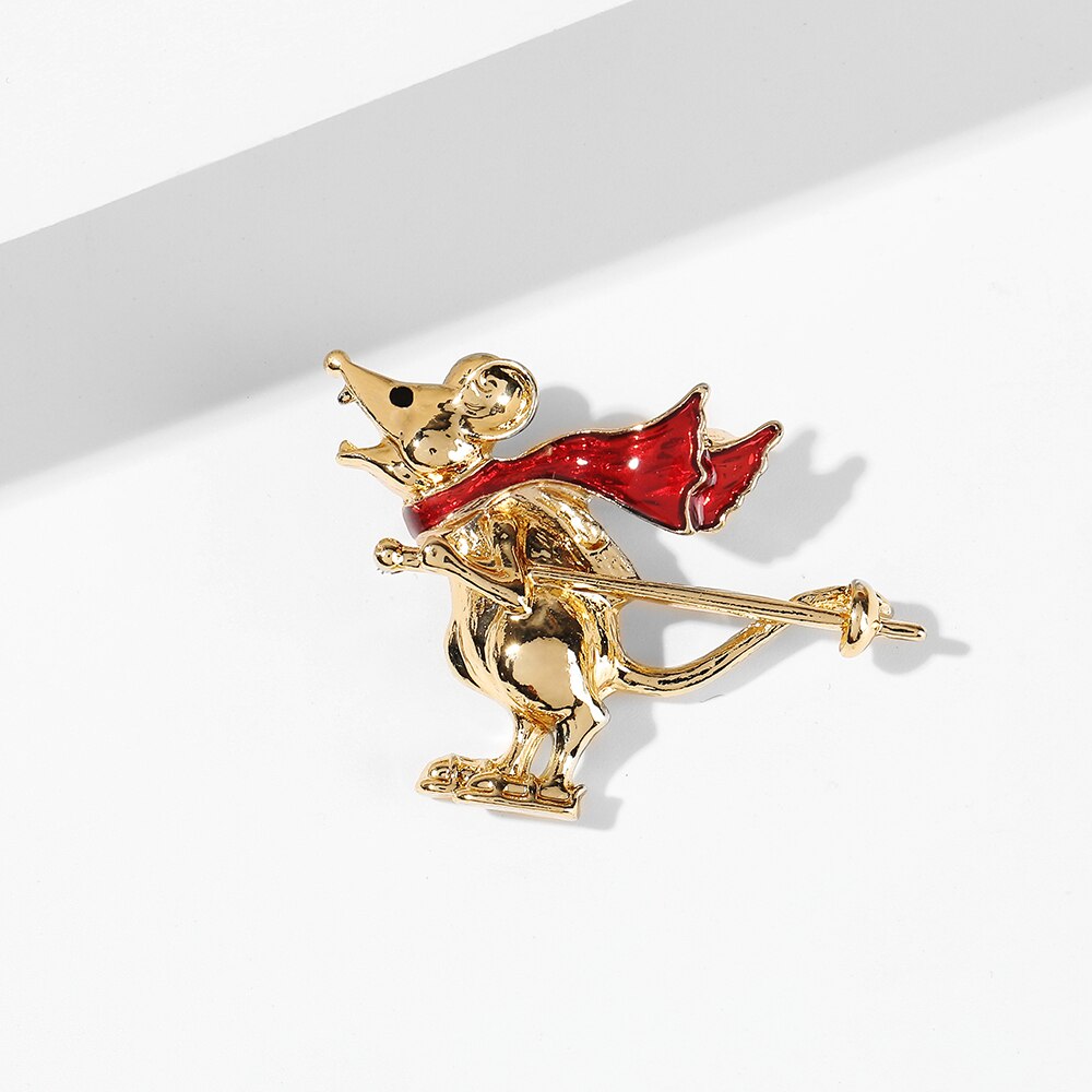 WYBU Cute Squirrel Puppy Brooch For Boy Girls Animal Brooch Pin For Friend Gold Plated Mouse Admiral General Broche Jewelry: SF850