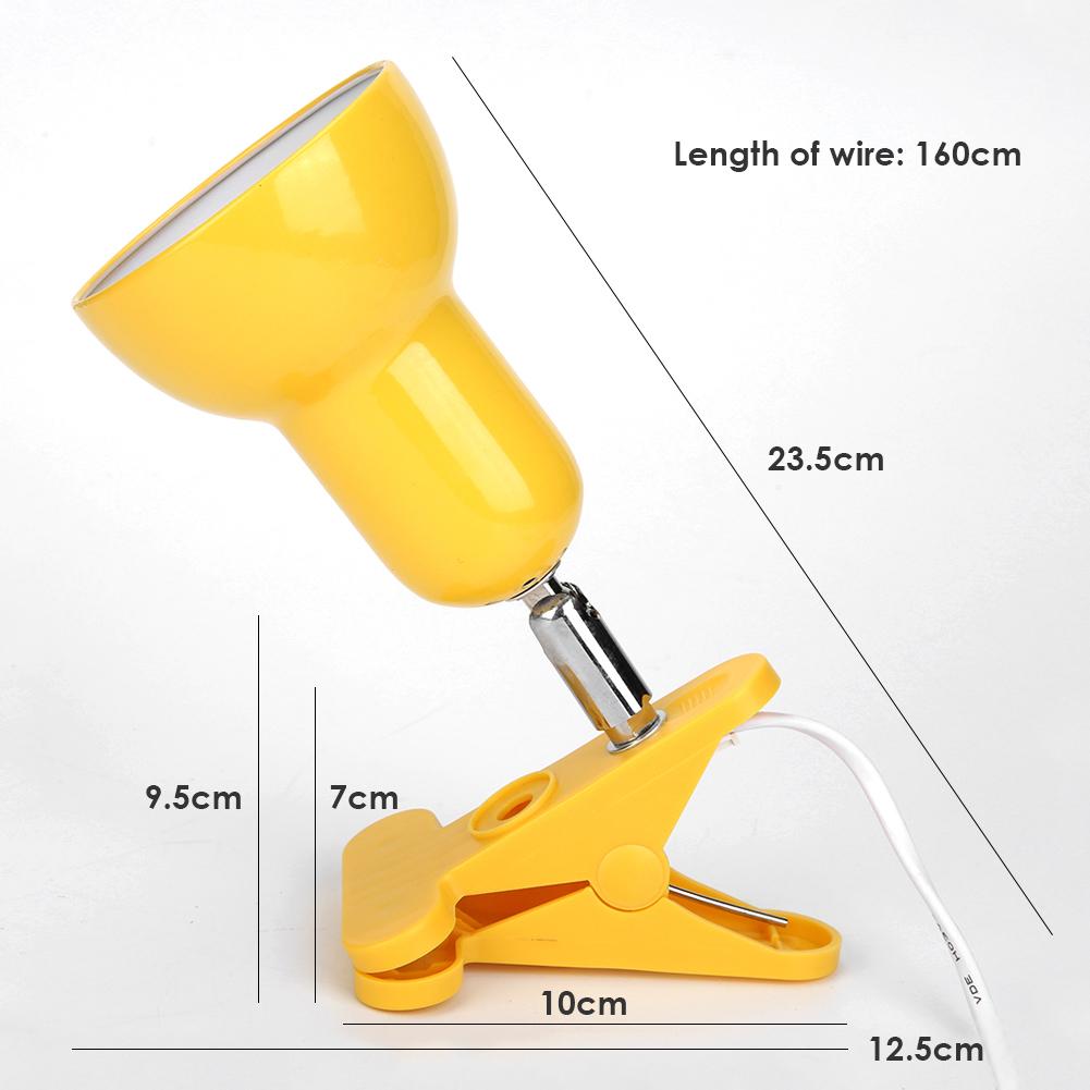 Durable Reptile E27 Lamp-socket Kit 360 Degree Rotation Heating Lamp Clip Cover Clip-on Bulb Light Holder	EU Plug: Yellow