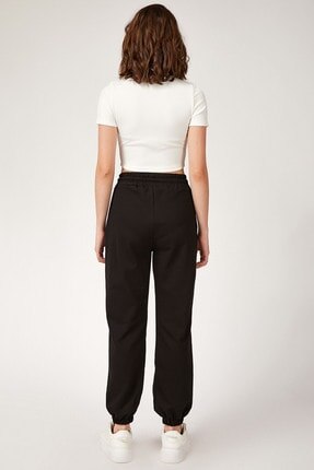 Women's Black Pockets Sweatpants CR00327