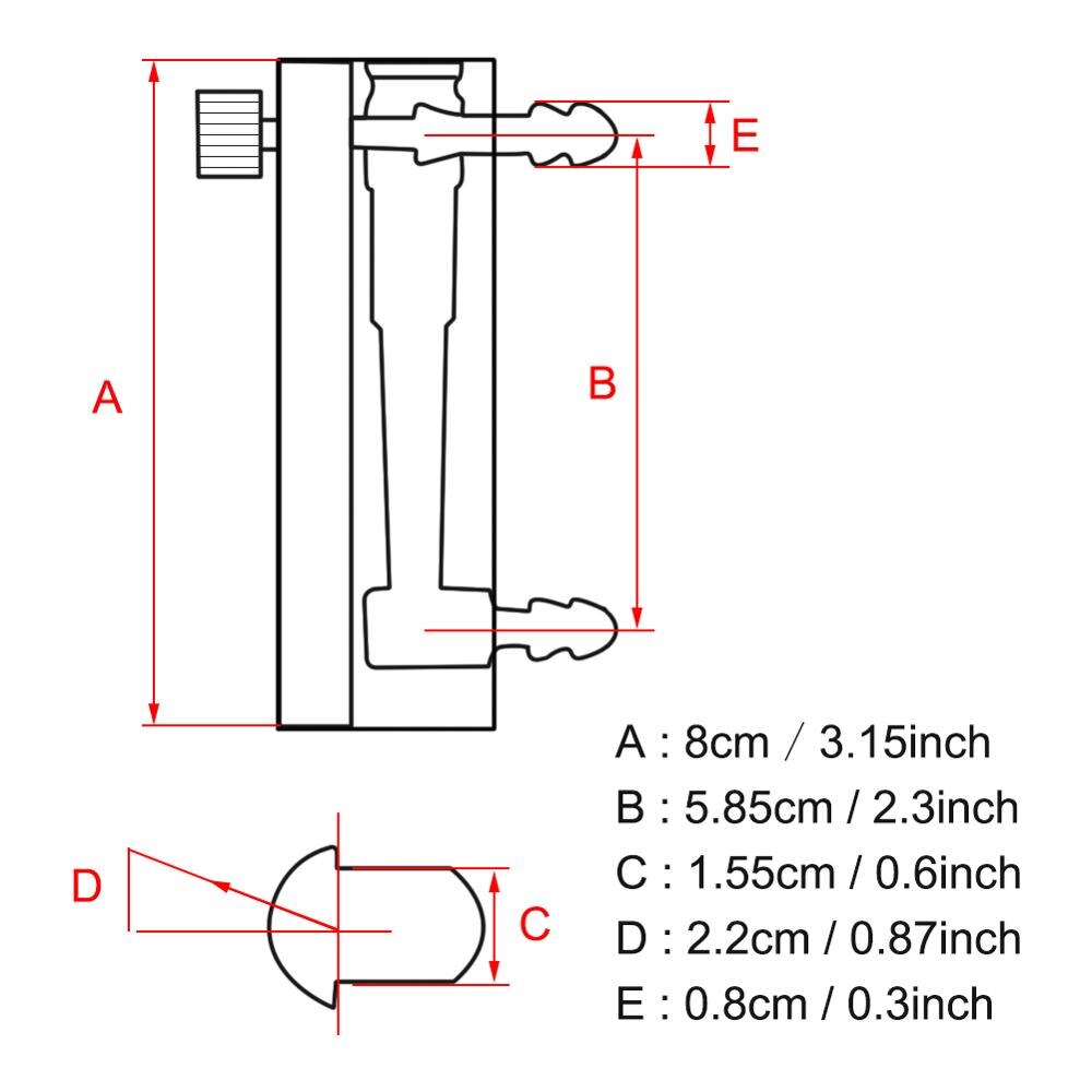 1Pc 8Mm Barb Zuurstof Flowmeter Gas Flow Meter 0-3LPM Pm Gas Meetinstrumenten Indicator Teller Met Controle valve