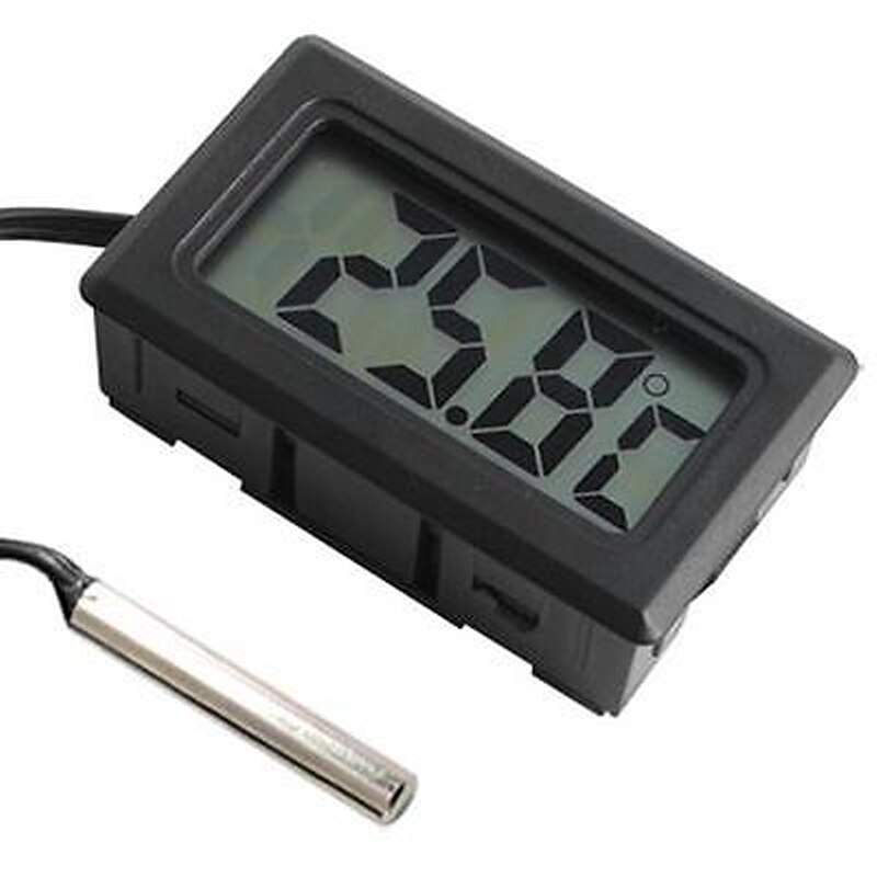 Mini Digitale LCD Temperatuur Meter Elektronische Thermometer Sensor Tester met 1 meter gegoten koffer probe BZ