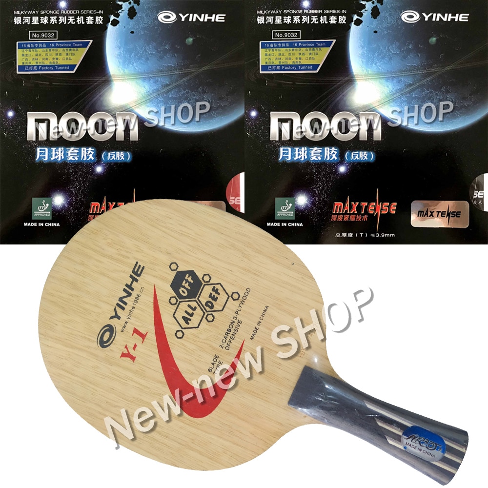 Pro Tafeltennis Combo Racket Galaxy Yinhe Y-1 Y1 Met 2 Stuks Maan Pingpong Rubber Met Spons