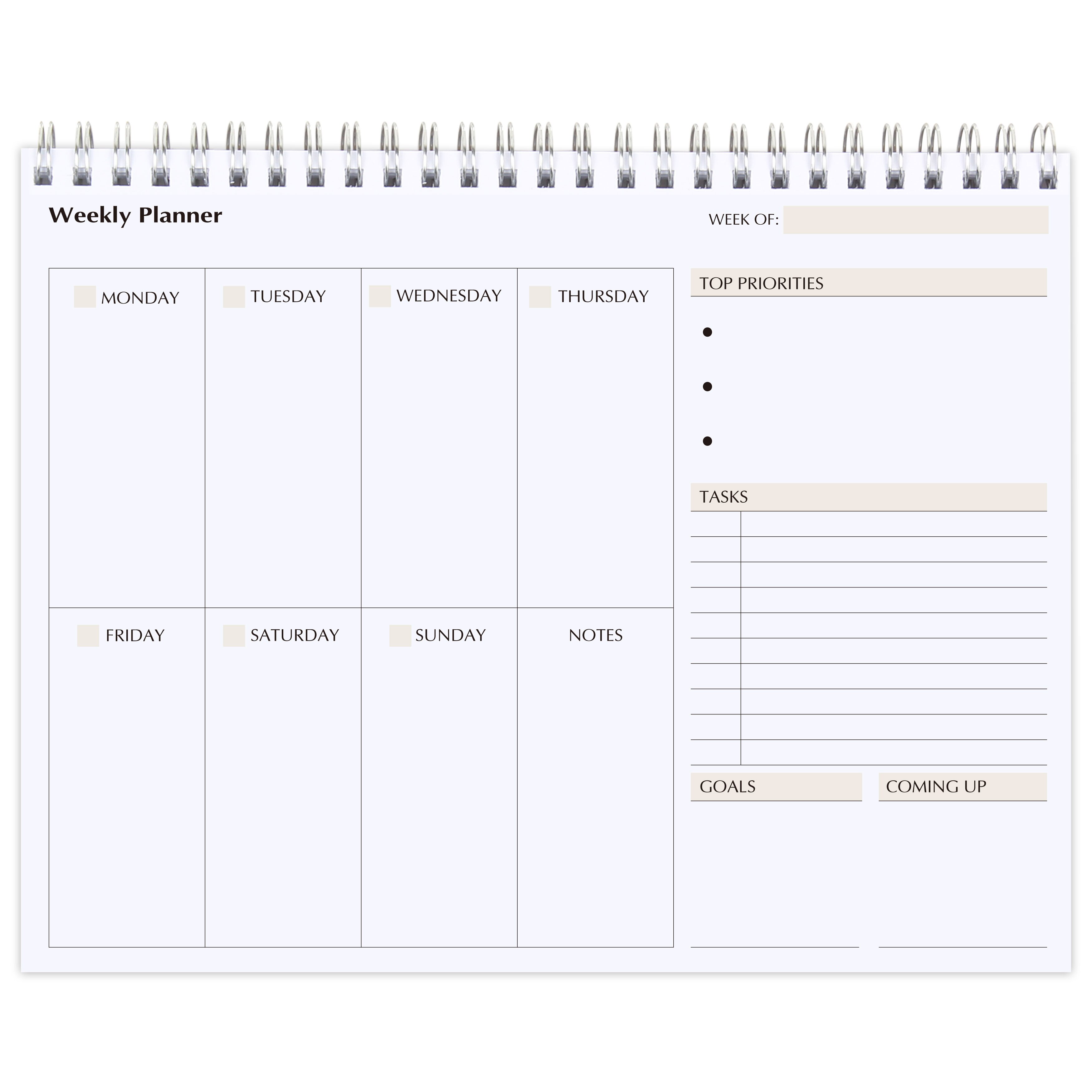 Daily Weekly Planner Calendar Schedule Appointment Book Journal Notebook Undated Spiral Agenda Notepad 52 Weeks Monthly Diary