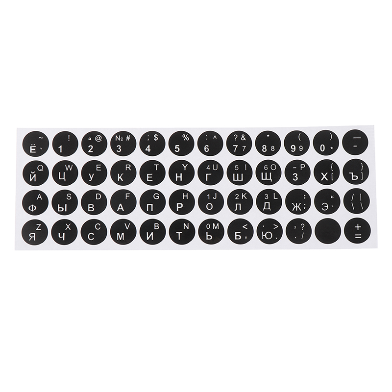 1pc Russian /Ukraine Smooth Round Keyboard Sticker Language Protective Film Layout Button Letters PC Laptop Accessories: Clear