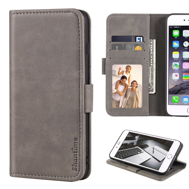 Funda con tapa para Huawei P8 Max, funda de negocios de cuero de lujo con imán, billetera, funda para teléfono Huawei P8 Max: Gray