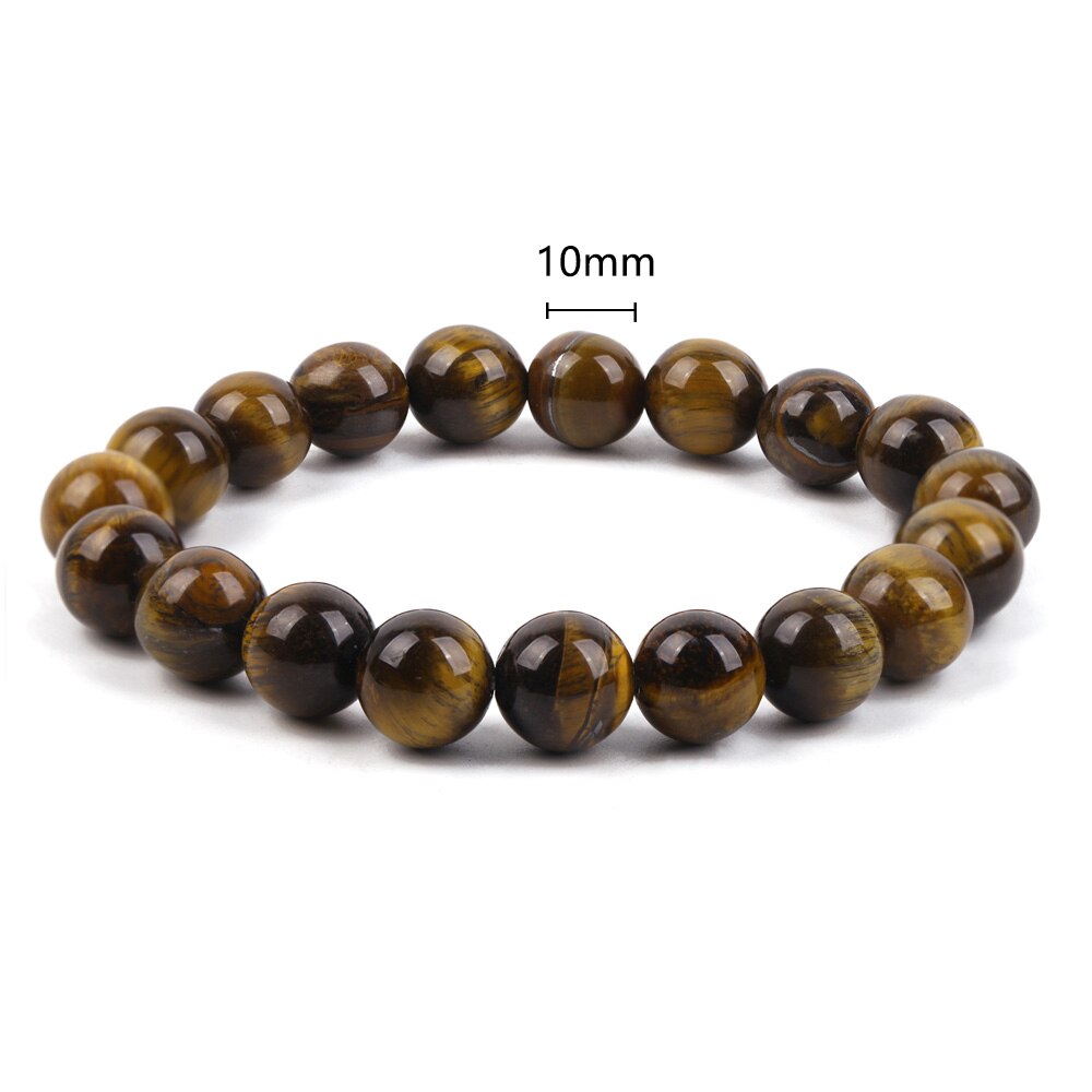 6/8/10/12Mm Natuurlijke Tiger Eye Crysta Kralen Stone Armbanden Voor Mannen Vrouwen Natuurlijke Kraal armband Boeddha Ketting Armbanden Unisex: 10mm Yellow