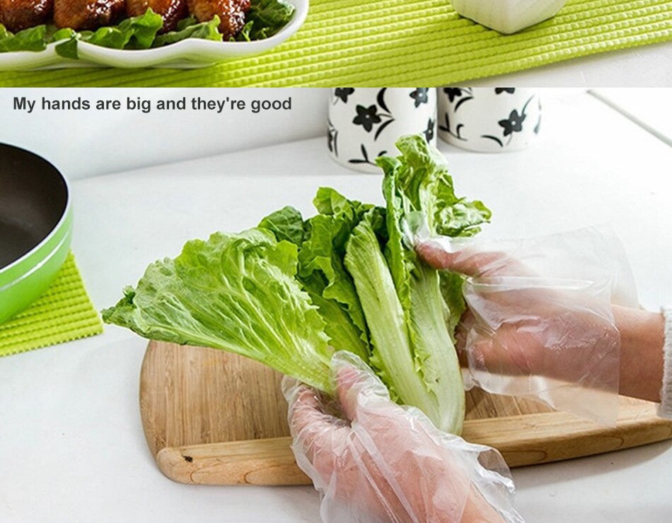 100 stuks wegwerphandschoenen, transparante beschermende handschoenen voor de horeca en schoonmaak