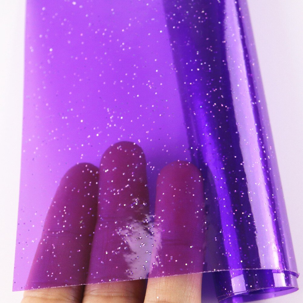 30x120cm rollen transparent Mit funkeln Pulver PVC Gelee Vinyl Stoff Leder Für HandbBages BöGen Hause Dekoration DIY: 10