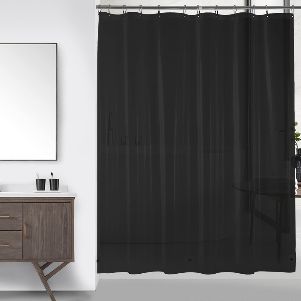 PEVA-Duschvorhang, wasserdichter Kunststoff, durchsichtige Badvorhänge, transparent/bunt, Badezimmervorhänge, Mehltau, Zuhause, Luxus mit Haken: Gelb