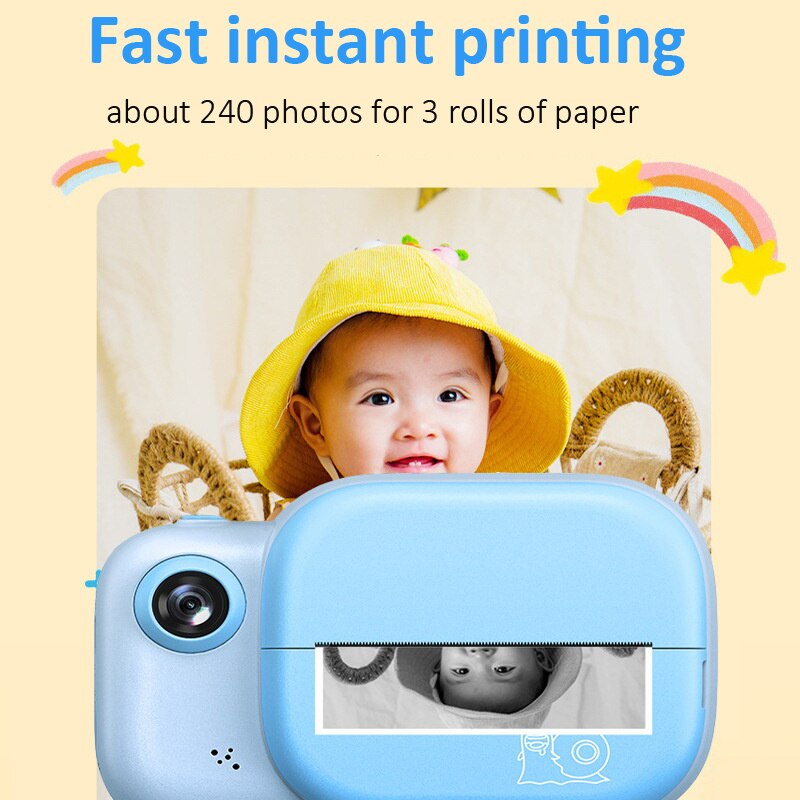 Instant Cameras Kids Print Camera 3.0 inch 12MP HD Photo Video Digital Camera For Children Mini Cute Camera Child Birthday