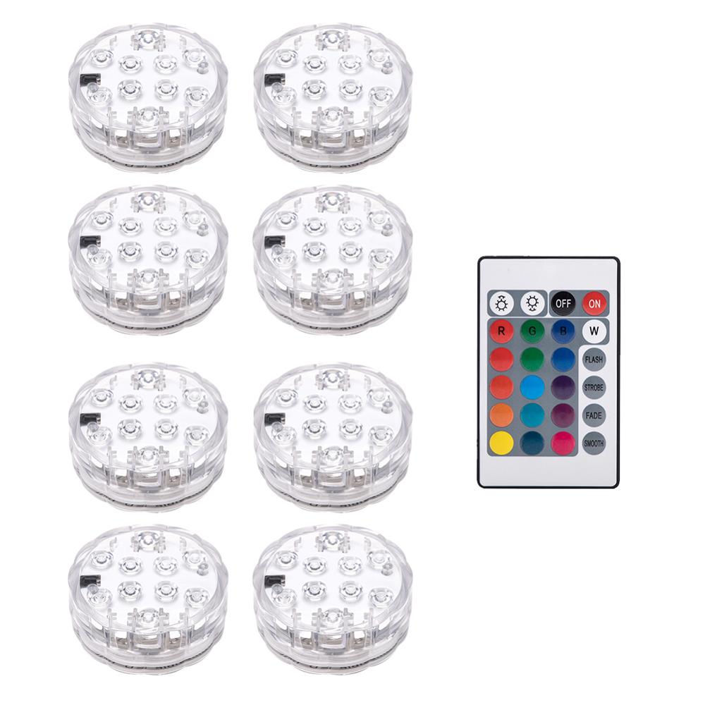 Led Duiken Knop Licht Aquarium Waterdichte Licht Kleurrijke Onderwater Afstandsbediening Licht Voor Zoutwater Zoetwater Vis