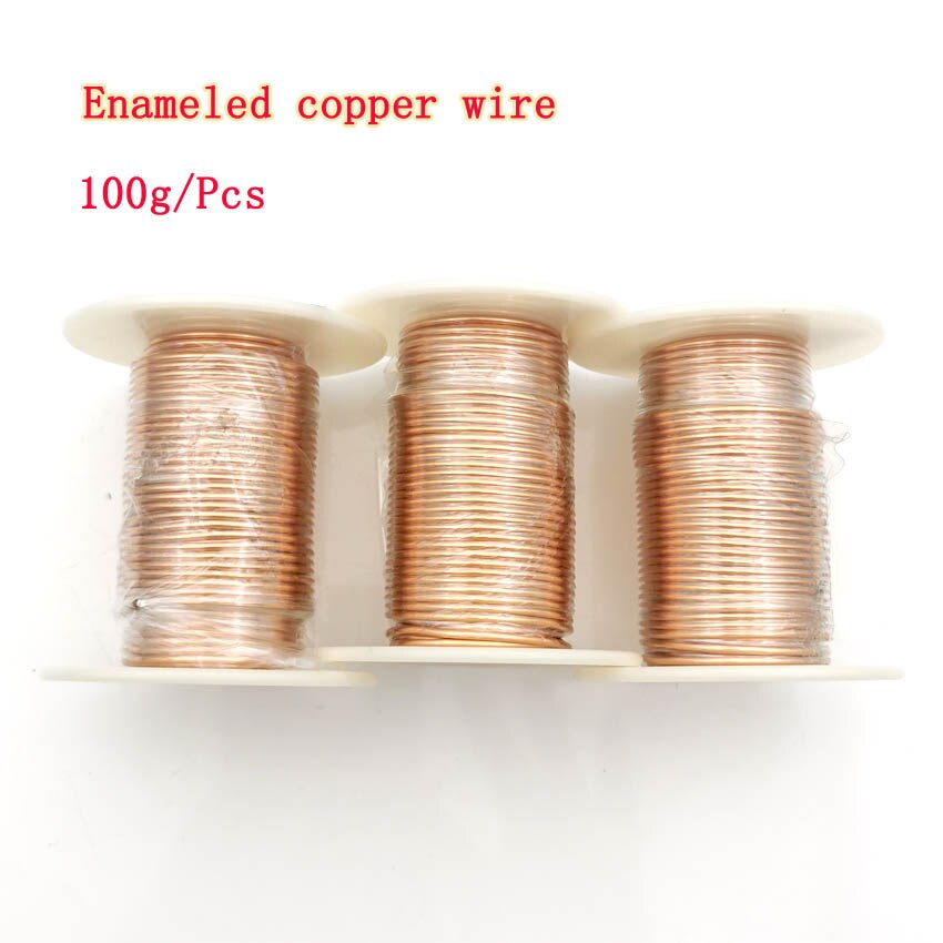 Alambre magnético de cobre esmaltado, bobina de bobinado para máquina eléctrica, bricolaje, fabricación de electroimanes, 100g, 0,1mm, 0,13mm, QA-1