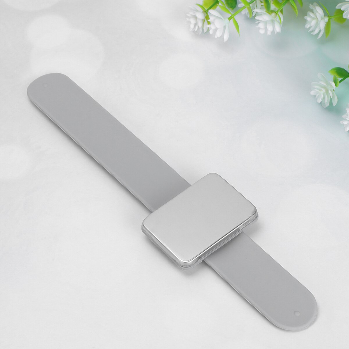 Pulsera magnética de silicona con aguja y ventosa de silicona para peluquería, brazalete Slap para suministros de salón y tienda: Grey